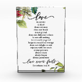 Liebe ist Corinthians Scripture Verse Couple's Fotoblock (Vorderseite)