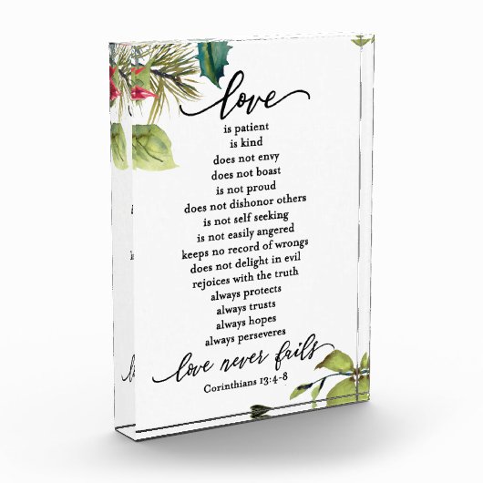 Liebe ist Corinthians Scripture Verse Couple's Fotoblock (Links)