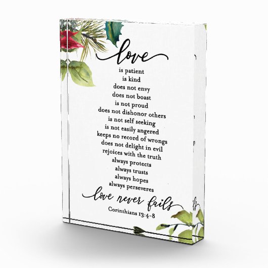 Liebe ist Corinthians Scripture Verse Couple's Fotoblock (Rechts)