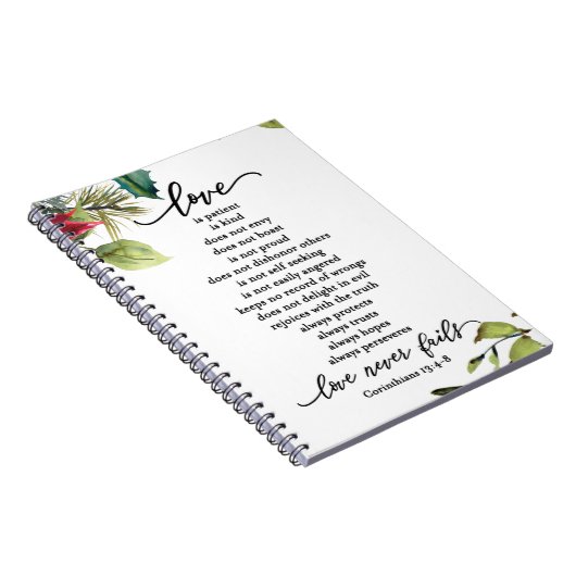 Liebe ist Corinthians Scripture Verse Couple's Notizblock (Rechte Seite)