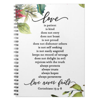 Liebe ist Corinthians Scripture Verse Couple's Notizblock
