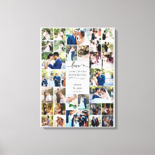 Liebe ist das Bestste Adventure Wedding Foto Displ Leinwanddruck (Vorderseite)