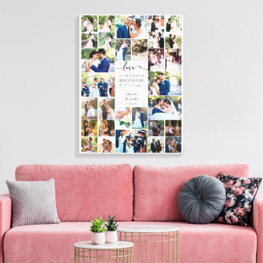 Liebe ist das Bestste Adventure Wedding Foto Displ Leinwanddruck (Insitu (Wohnzimmer))