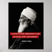 "Liebe ist das Bestste Gesetz" Bahai Typografy Pos Poster (Vorne)