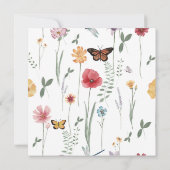 Liebe ist das blühende Brautparty der Wildblume Einladung (Rückseite)