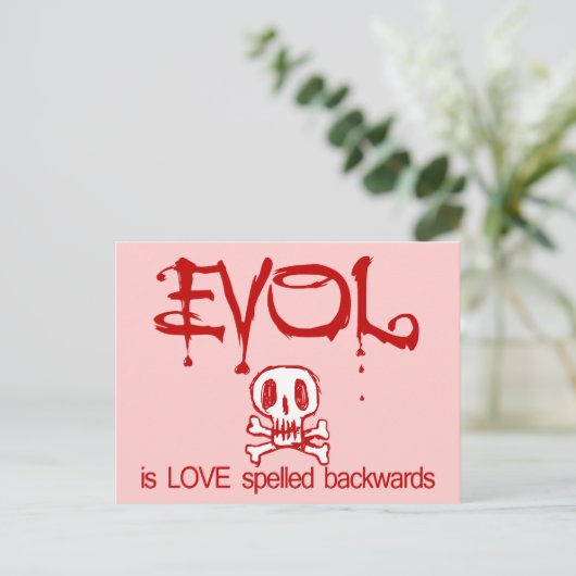 Liebe ist das Böse Postkarte (Stehend Vorderseite)