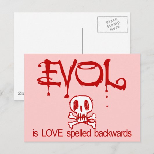 Liebe ist das Böse Postkarte (Vorne/Hinten)