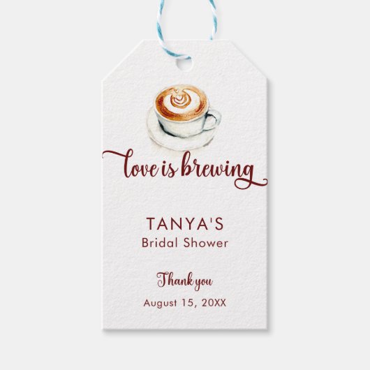 Liebe ist das Brautparty Breing Coffee Geschenkanhänger (Vorderseite)