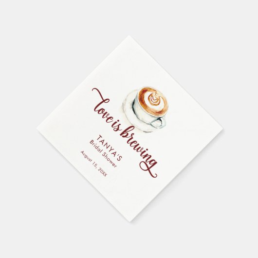 Liebe ist das Brautparty Breing Coffee Serviette (Ecke)