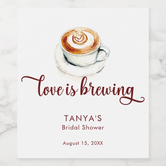 Liebe ist das Brautparty Breing Coffee Weinetikett (Einzelnes Label)