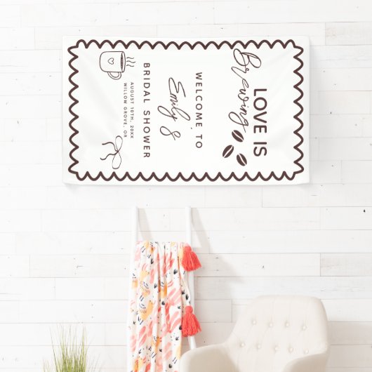 Liebe ist das Breaking Coffee Theme Brautparty Banner (Insitu)
