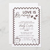 Liebe ist das Breaking Coffee Theme Brautparty Einladung (Vorne/Hinten)