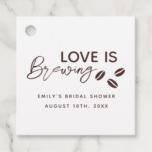 Liebe ist das Breaking Coffee Theme Brautparty Geschenkanhänger (Vorderseite)