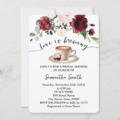 Liebe ist das Brechen Brautparty Kaffee Marsala Einladung (Vorderseite)