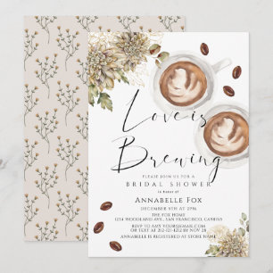 Liebe ist das Brechen Cappuccino Kaffee Brautparty Einladung