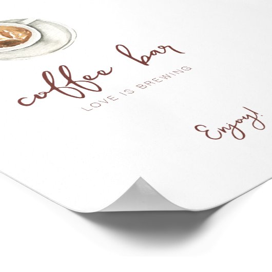 Liebe ist das Brechen Coffee Bar Sign Poster (Ecke)