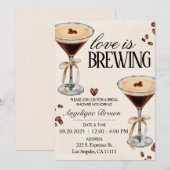 Liebe ist das Brechen Coffee Brautparty Themenaben Einladung (Vorne/Hinten)