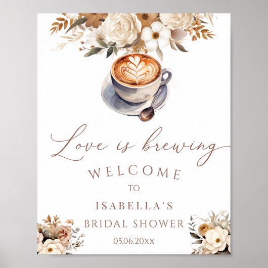 Liebe ist das Brechen Coffee Brautparty Willkommen Poster (Vorne)