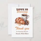 Liebe ist das Brechen Coffee Französisches Brautpa Dankeskarte (Vorderseite)