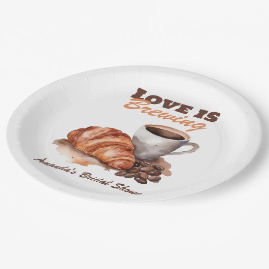 Liebe ist das Brechen Coffee Französisches Brautpa Pappteller (Schrägansicht)