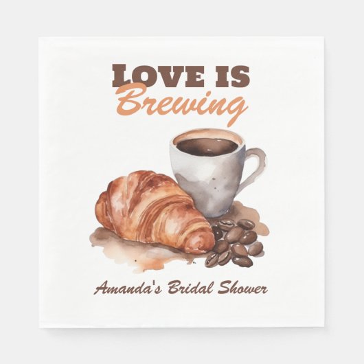 Liebe ist das Brechen Coffee Französisches Brautpa Serviette (Vorderseite)