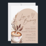 Liebe ist das Brechen Coffee Pampas Brautparty Einladung<br><div class="desc">Eine schicke und moderne Braudusche in der Liebe ist das Brauthema.</div>