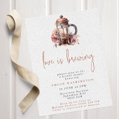 Liebe ist das Brechen des Blumencoffee Press-Braut Einladung