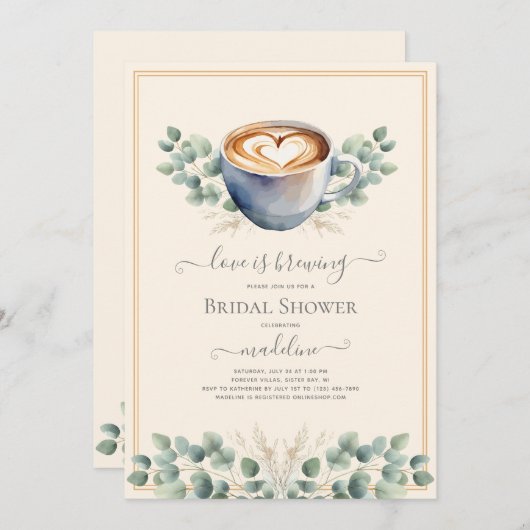 Liebe ist das Brechen des Eukalyptus-Brautparty Einladung (Vorne/Hinten)