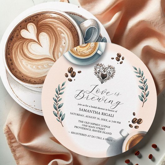 Liebe ist das Brechen des Kaffee Brautparty Runde Einladung