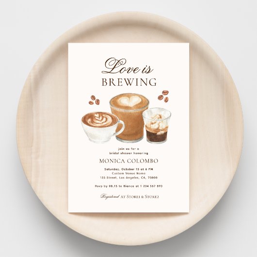 Liebe ist das Brechen des Kaffees Thema Modernes B Einladung