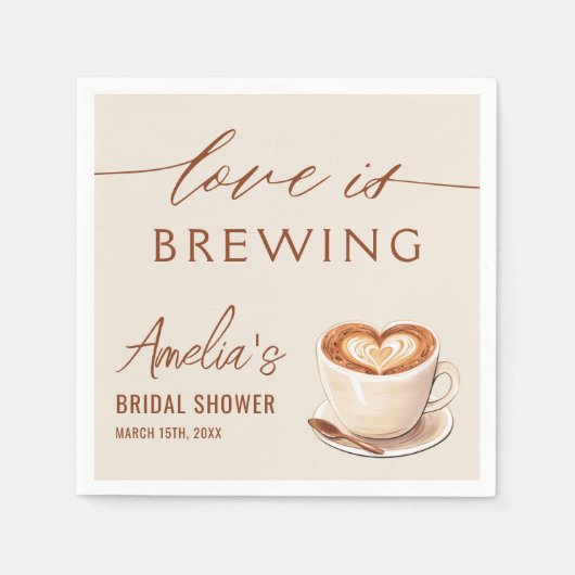 Liebe ist das Brechen Kaffee Latte Brautparty Serviette (Vorderseite)