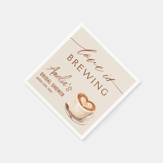 Liebe ist das Brechen Kaffee Latte Brautparty Serviette (Ecke)