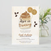 Liebe ist das Brechen rustikaler Kaffee Themed Bra Einladung (Stehend Vorderseite)