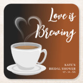 Liebe ist das Brechen Terracotta & Black Brautpart Rechteckiger Pappuntersetzer (Vorderseite)