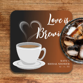 Liebe ist das Brechen Terracotta & Black Brautpart Rechteckiger Pappuntersetzer