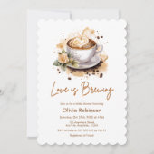 Liebe ist das Brechen von Blumenbrown-Kaffee-Braut Einladung (Vorderseite)