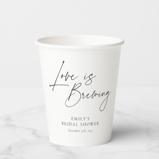 Liebe ist das Brechen von Brautparty Pappbecher (Rückseite)
