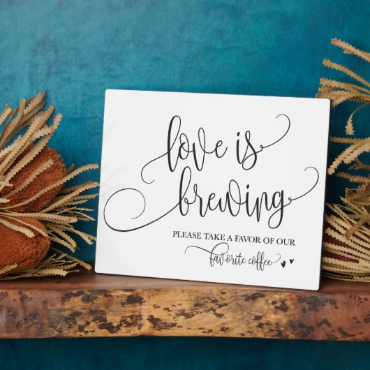 Liebe ist das Brechen von Kaffee Bar Wedding-Zeich Fotoplatte (Seite)