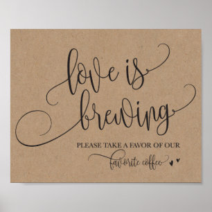 Liebe ist das Brechen von Kaffee Bar Wedding-Zeich Poster