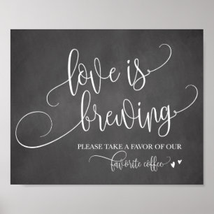 Liebe ist das Brechen von Kaffee Bar Wedding-Zeich Poster