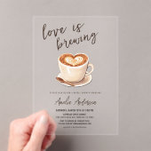 Liebe ist das Brechen von Kaffee Brautparty Acryleinladungen (Insitu (Handheld))