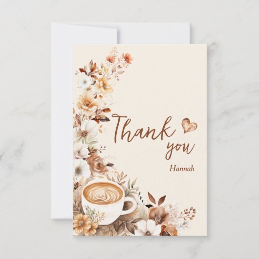 Liebe ist das Brechen von Kaffee Brautparty Dankeskarte (Vorderseite)