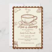Liebe ist das Brechen von Kaffee Brautparty Einladung (Vorderseite)
