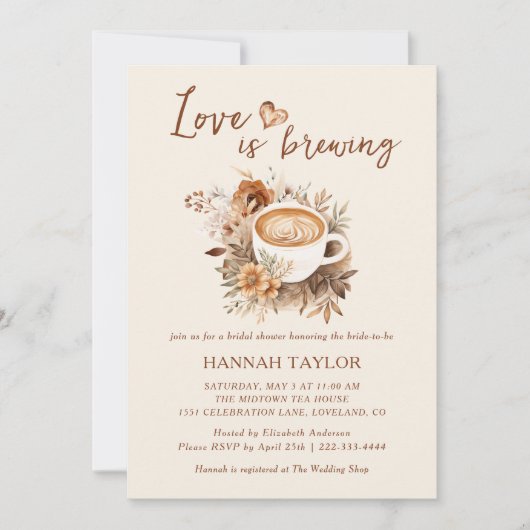 Liebe ist das Brechen von Kaffee Brautparty Einladung (Vorderseite)