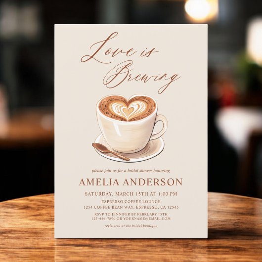 Liebe ist das Brechen von Kaffee Brautparty Einladung