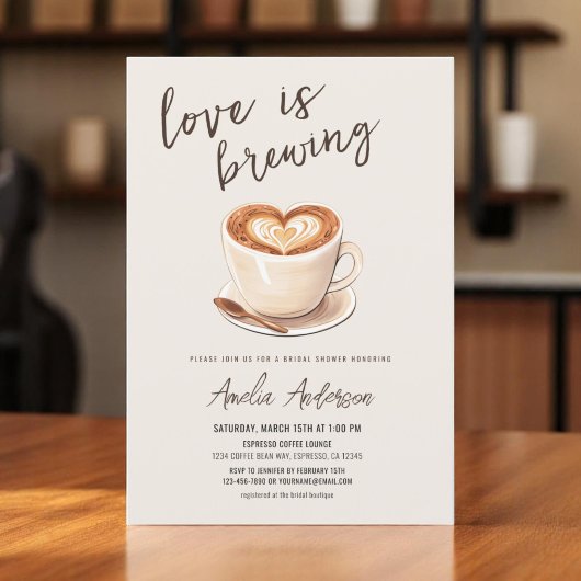 Liebe ist das Brechen von Kaffee Brautparty Einladung