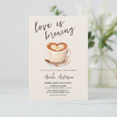 Liebe ist das Brechen von Kaffee Brautparty Einladung (Stehend Vorderseite)