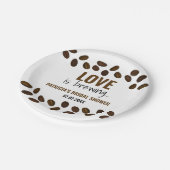 Liebe ist das Brechen von Kaffee geworfenem Brautp Pappteller (Schrägansicht)