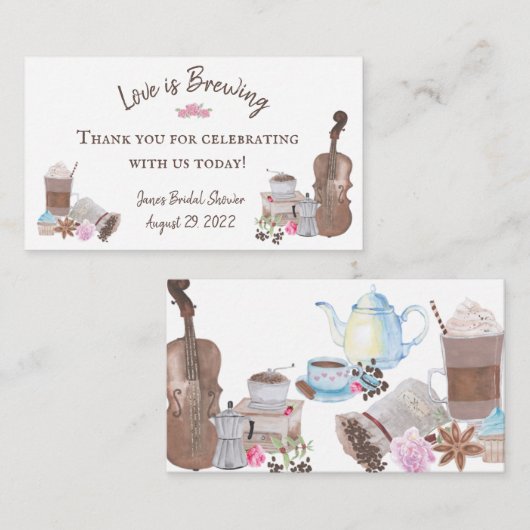 Liebe ist das Brechen von Kaffee Themed Duschbegri Begleitkarte (Vorne/Hinten)
