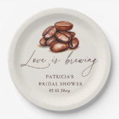 Liebe ist das Brechen von Kaffeebohnen Brautparty Pappteller (Vorderseite)